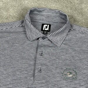 FootJoy Polo Shirt Mens Large Gray Striped Jupiter Hills US Amateur Hour Ball‎